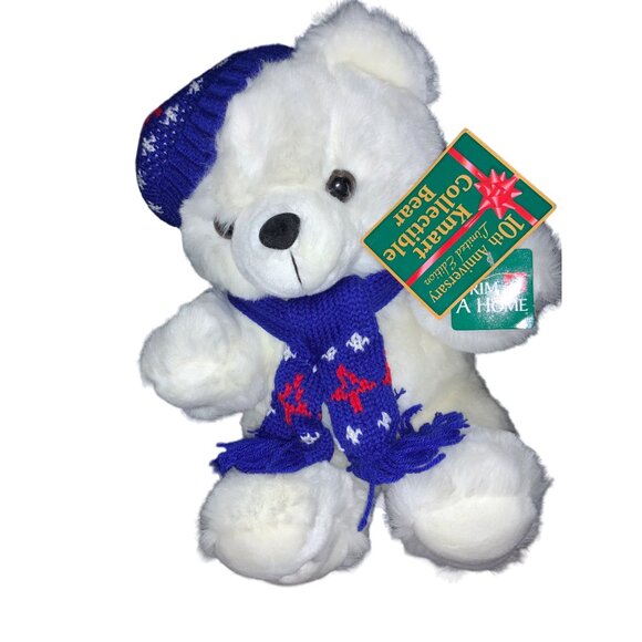 Holiday Christmas Teddy Bear Plush 10th Anniversary Limited Edition Kmart 1996 - Picture 2 of 16